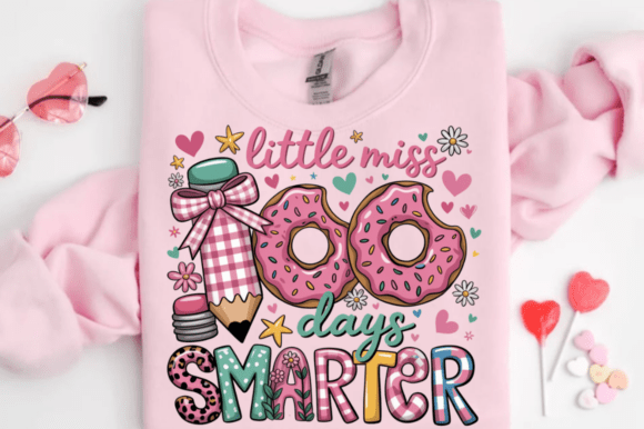 Little Miss 100 Days being smarter DTF Transfer