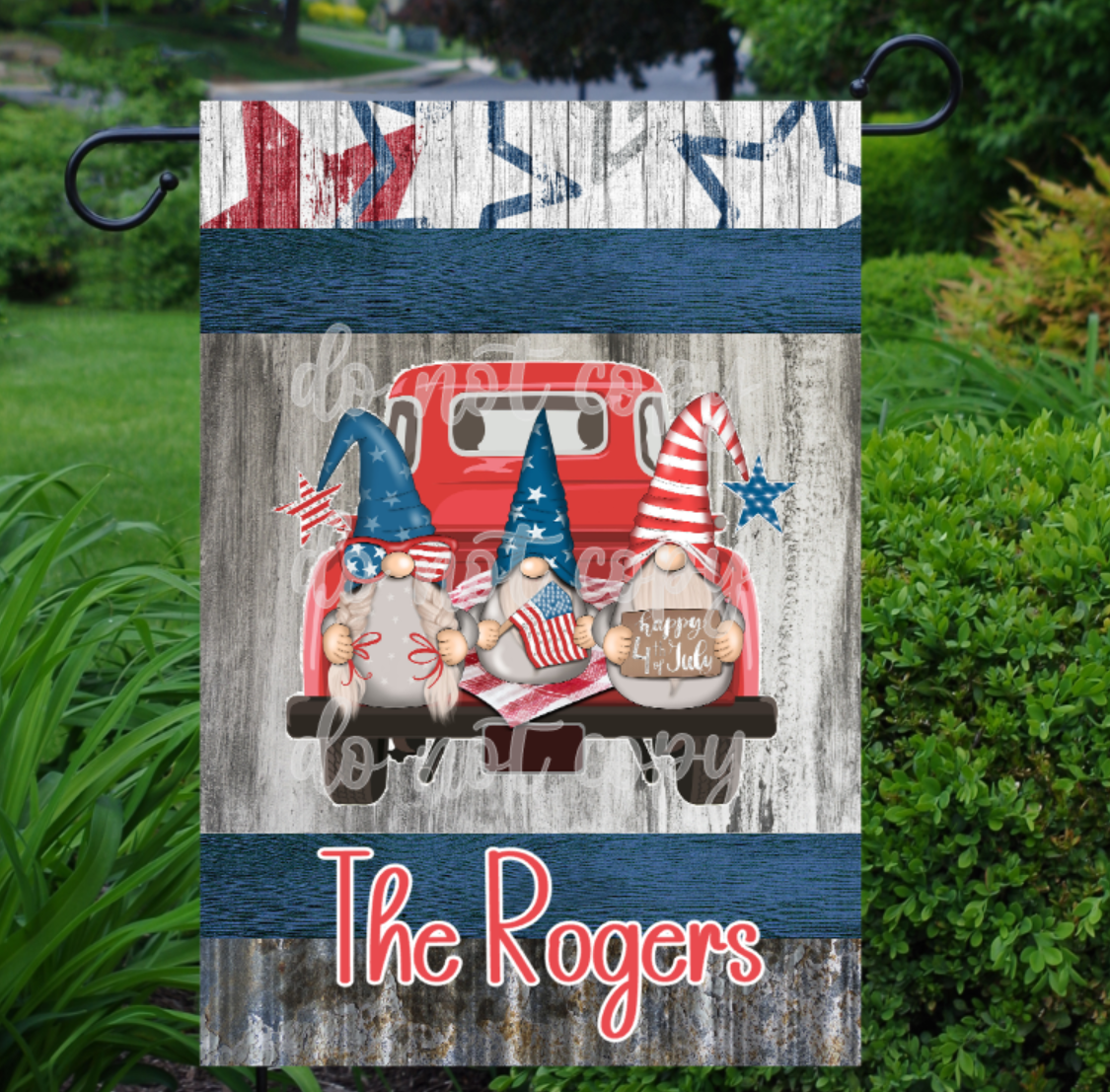 Patriotic Gnomes Garden Flag