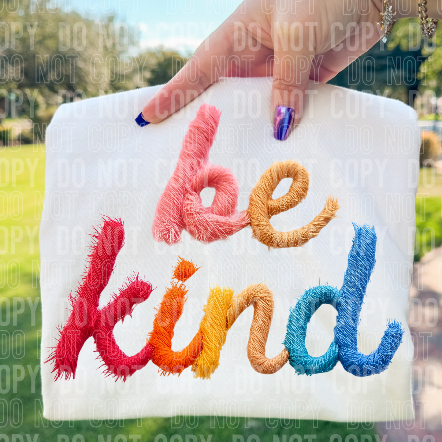 Be Kind Faux Yarn DTF transfer
