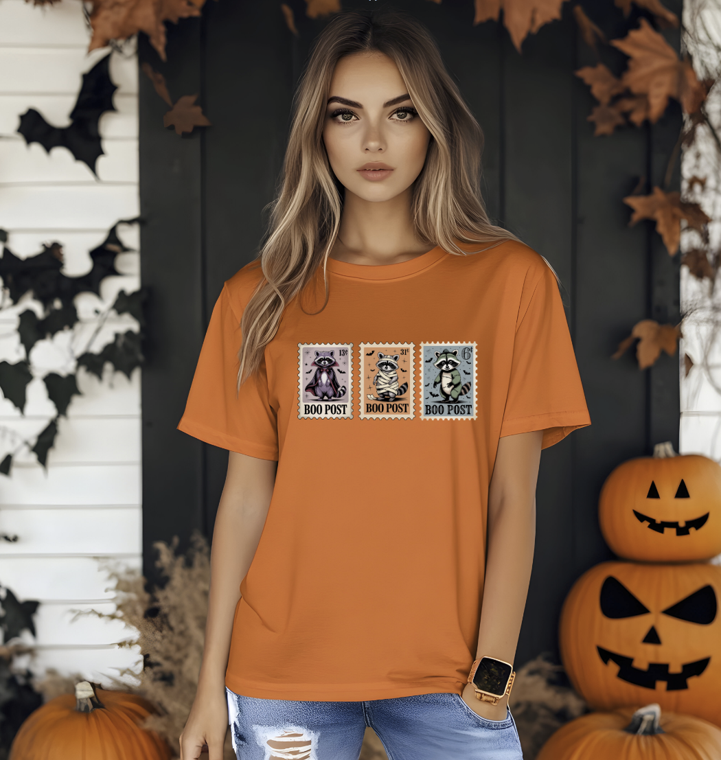 Boo Post Halloween Racoon