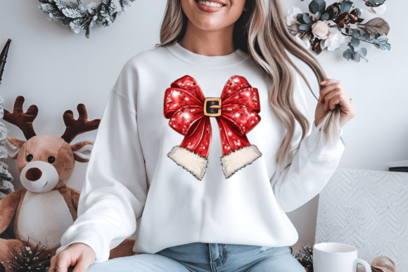 DTF transfer Santa Coquette Bow