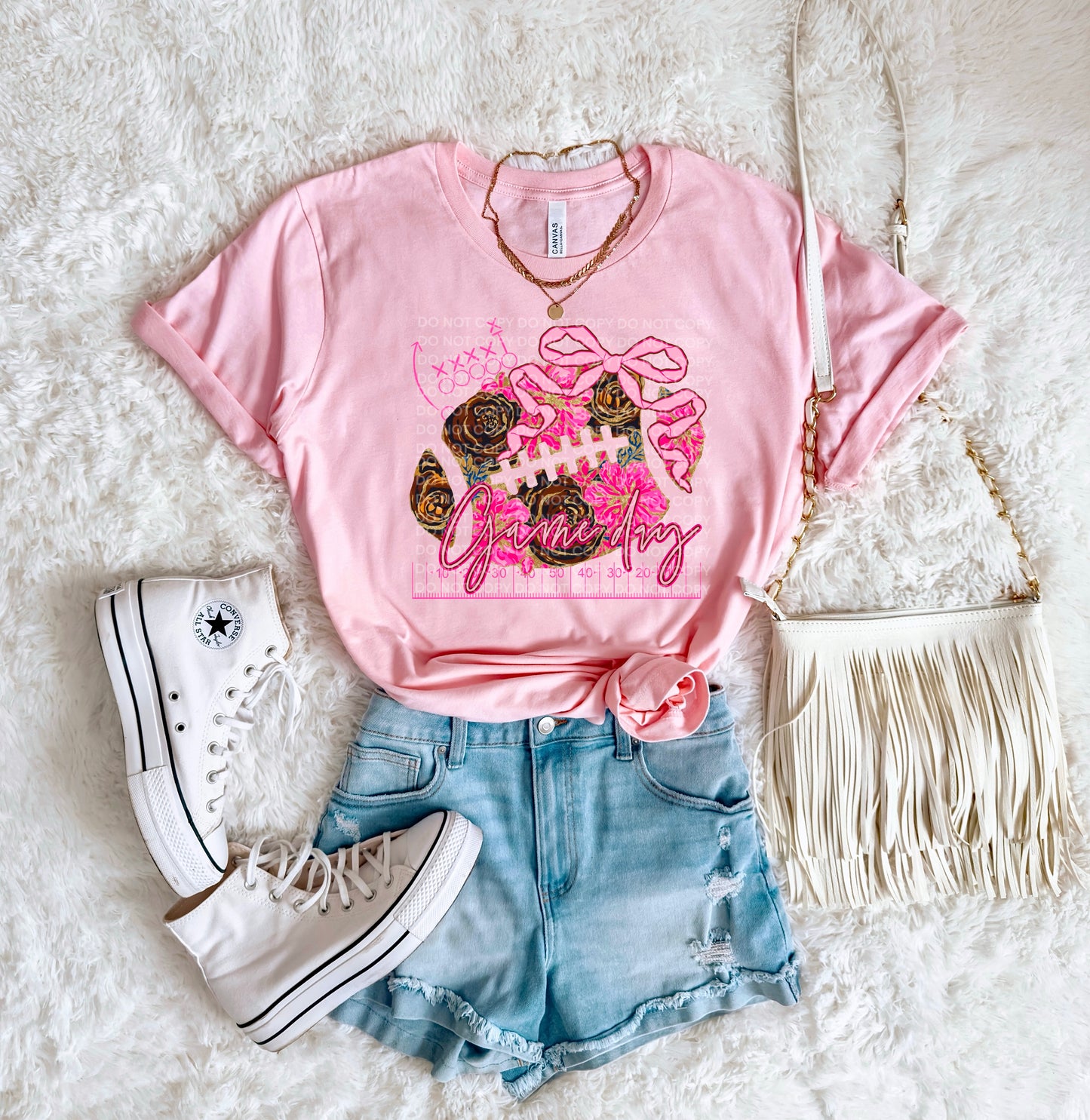 DTF transfer Game Day Pink out Football Breast Cancer