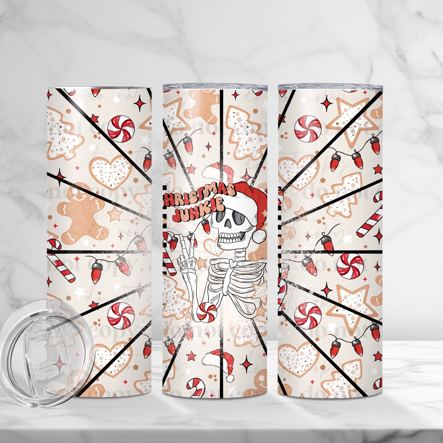 Christmas Junkie Skeleton 20 oz tumbler