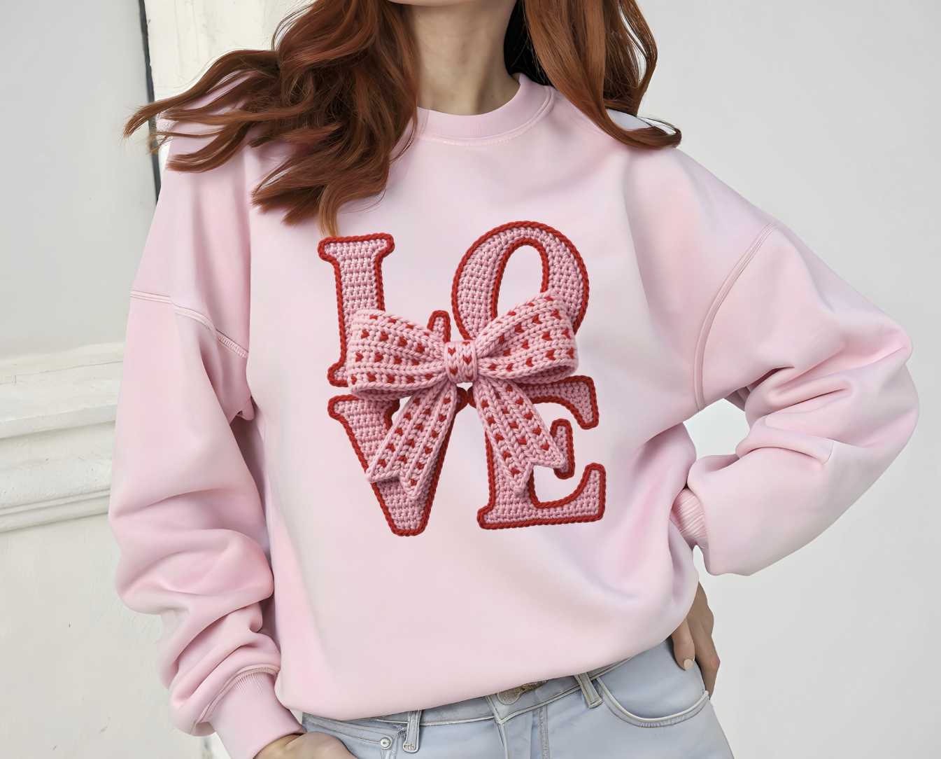 Knit Love Valentine DTF Transfer – Ready to Press