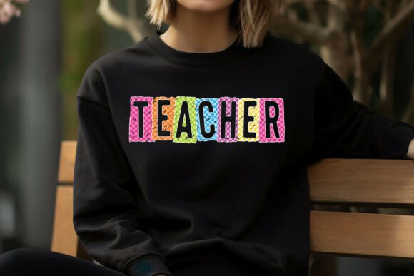 Neon Checkered Teacher