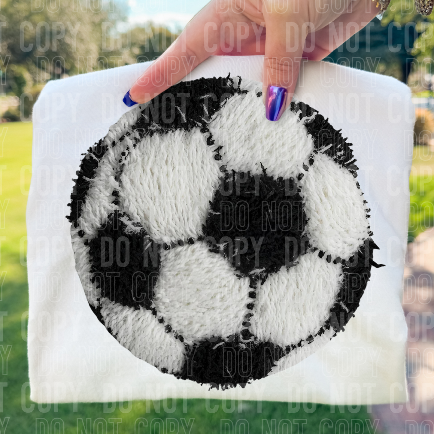 Soccer Faux Yarn DTF transfer