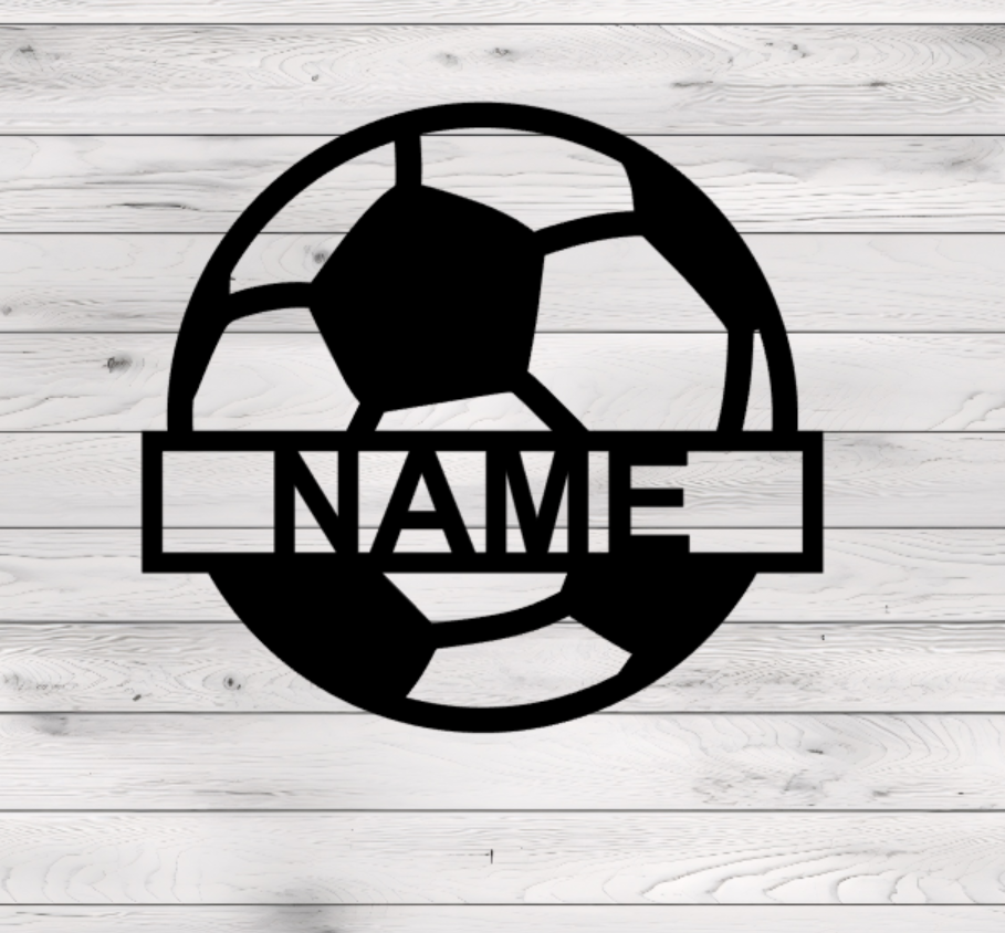 Soccer Ball Metal Plasma Cut Sign