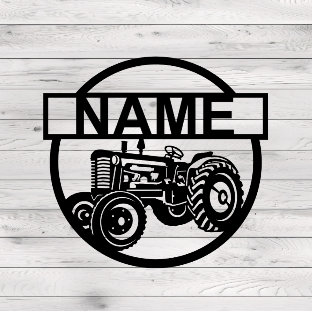 Tractor Round Metal Plasma Cut Sign