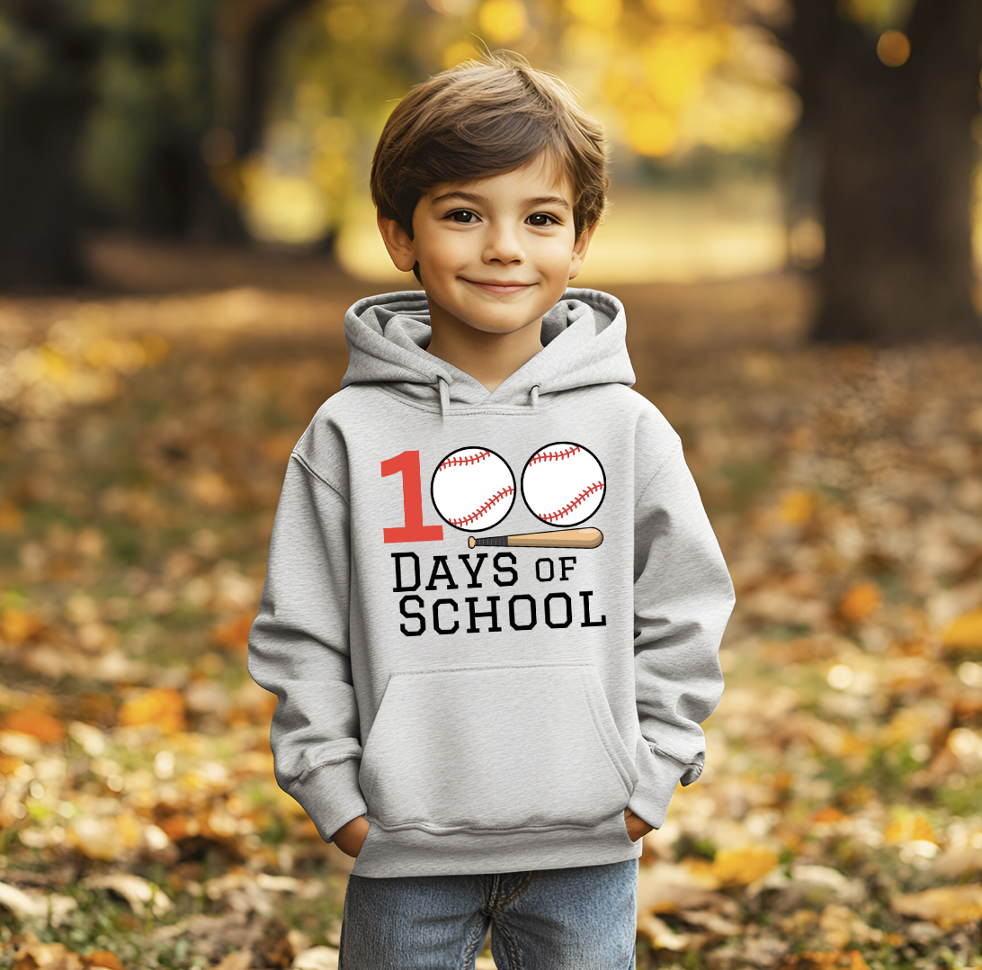 100 Days of School Baseball DTF Transfer