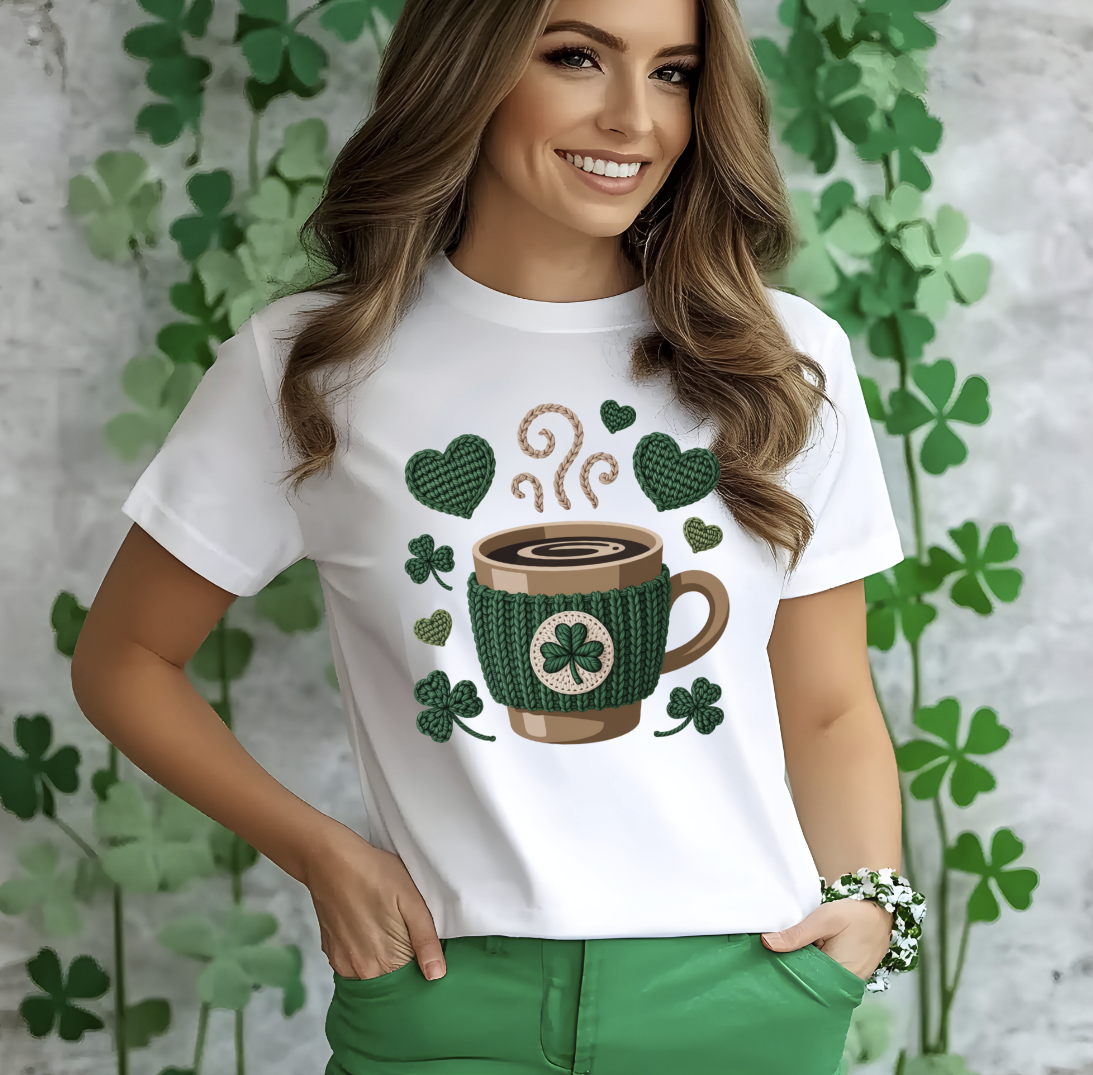 St Patrick's Day Knit Coffee DTF Transfer