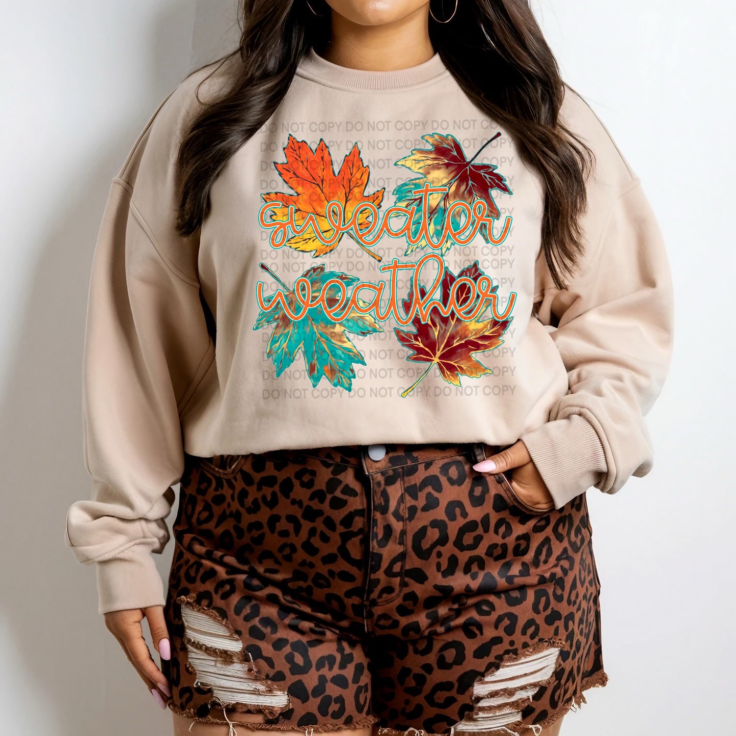 DTF transfer Sweater weather fall leaves