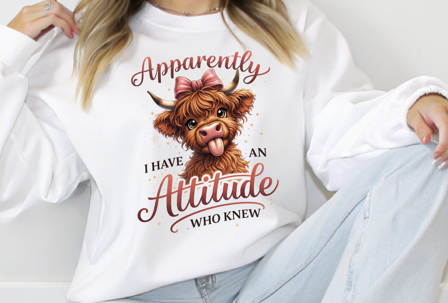 Apparently I have an attitude Highland Cow DTF Transfer