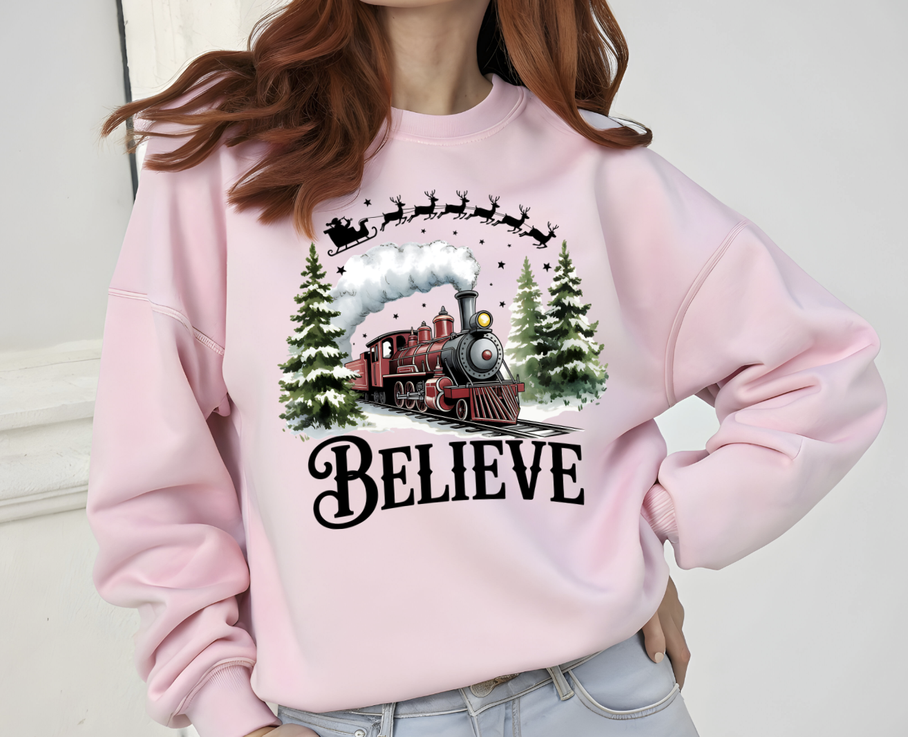 DTF transfer Believe Christmas train