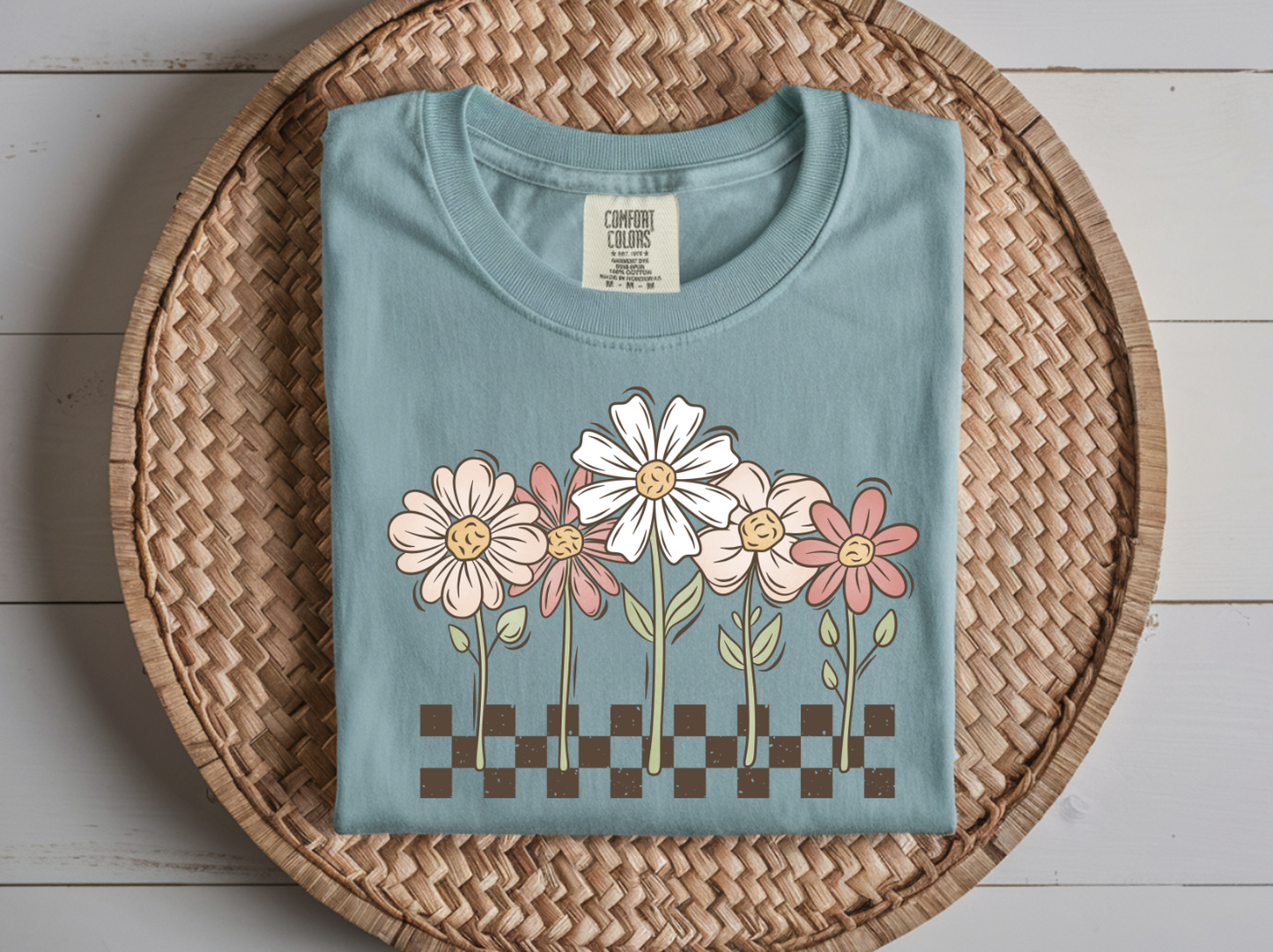 Floral Checkered DTF Transfer