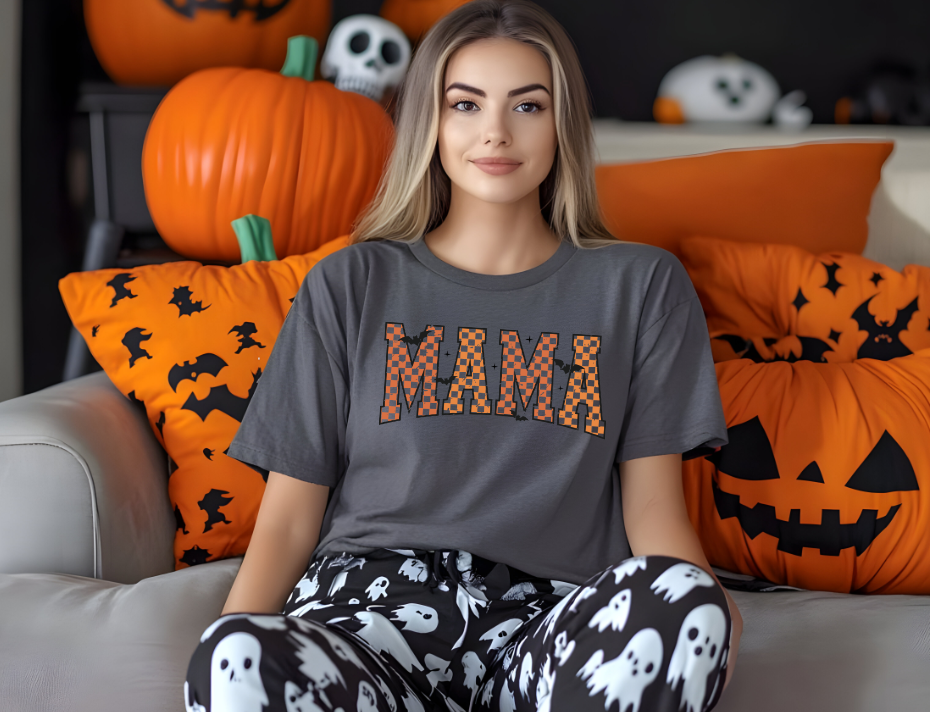 Checkered Halloween Mama