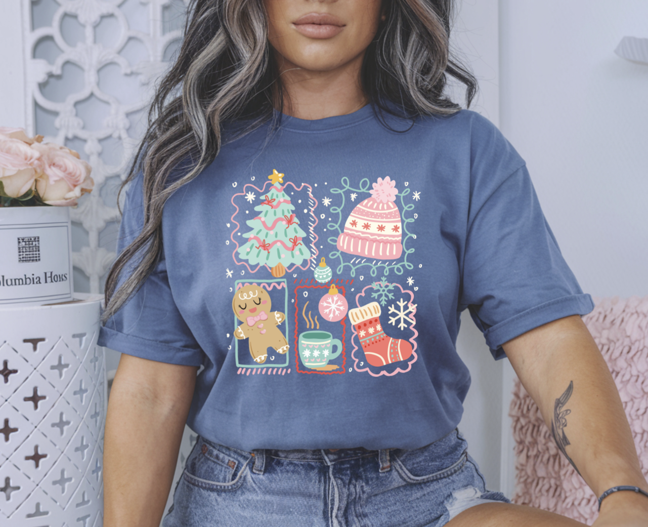 Christmas Doodles DTF transfer