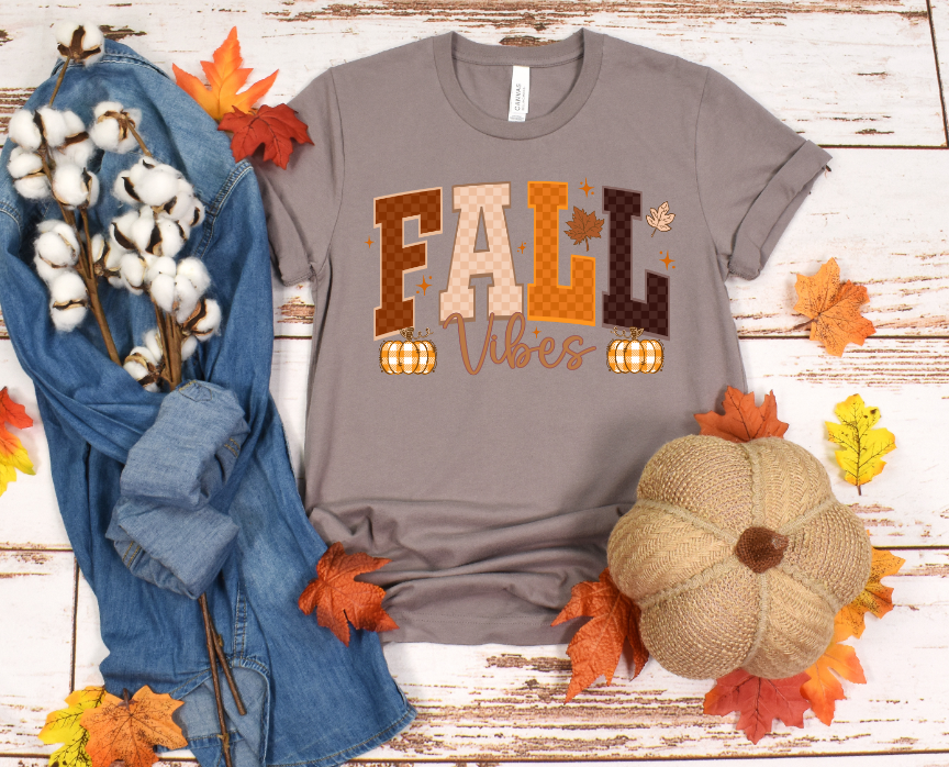 Fall Vibes Checkered Print