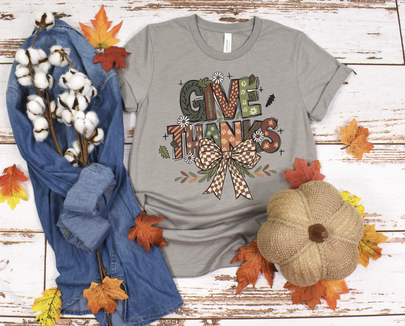 DTF transfer Give Thanks