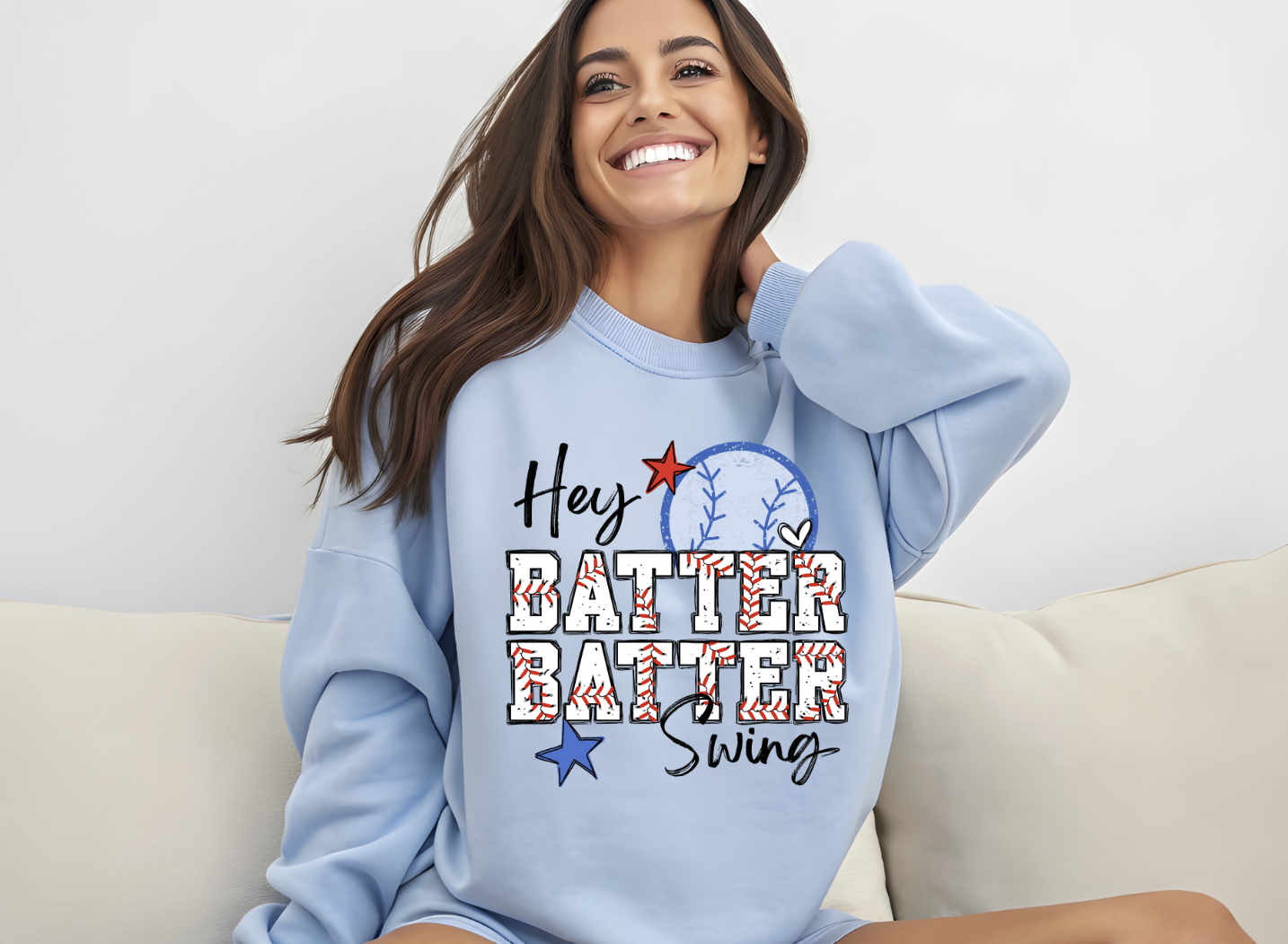 Hey Batter Batter Swing Baseball DTF Transfer