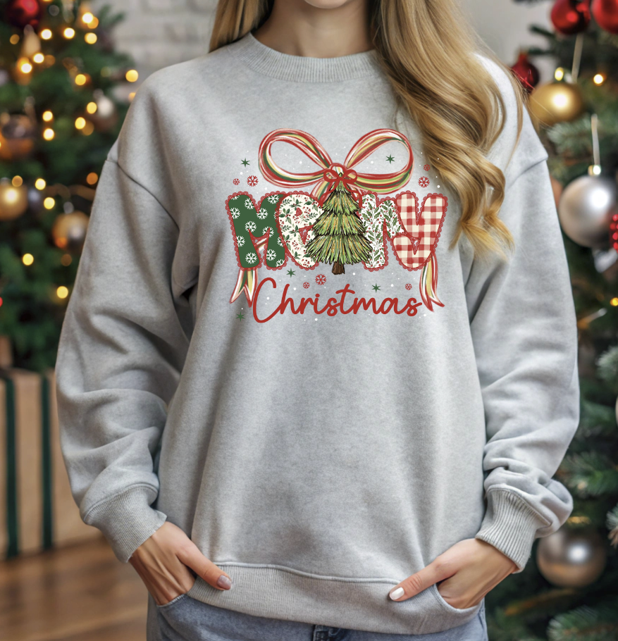 Merry Christmas Coquette Bow DTF Transfer