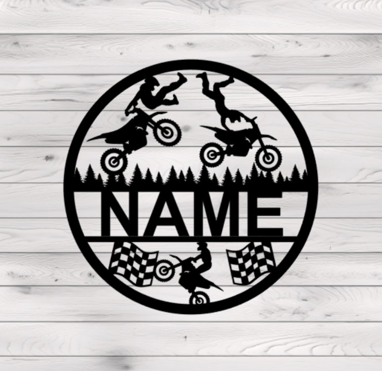 Moto Cross Metal Plasma Cut Sign