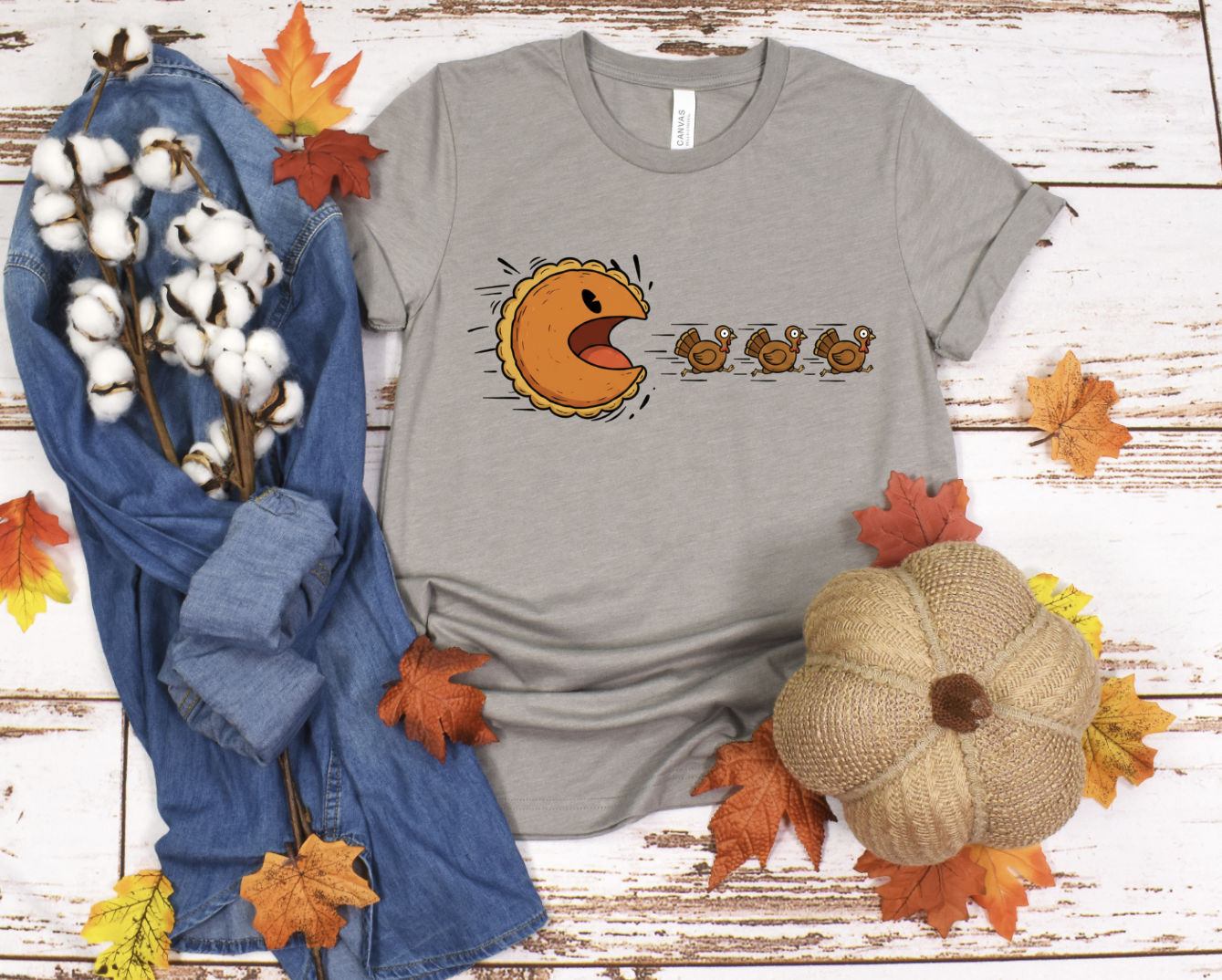 Thanksgiving Pumpkin Pie Pac Man DTF Transfer