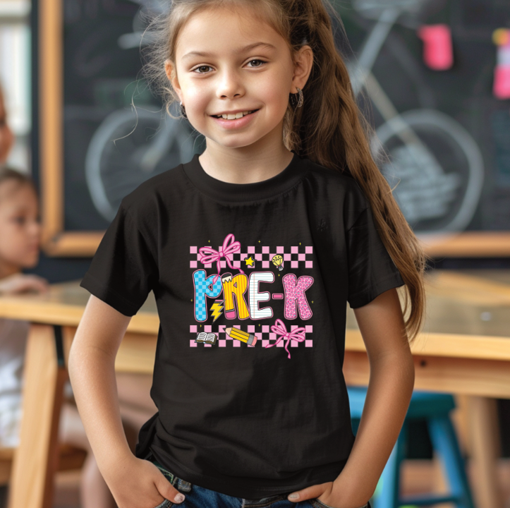 Back to School Pre K Grade Coquette Bow