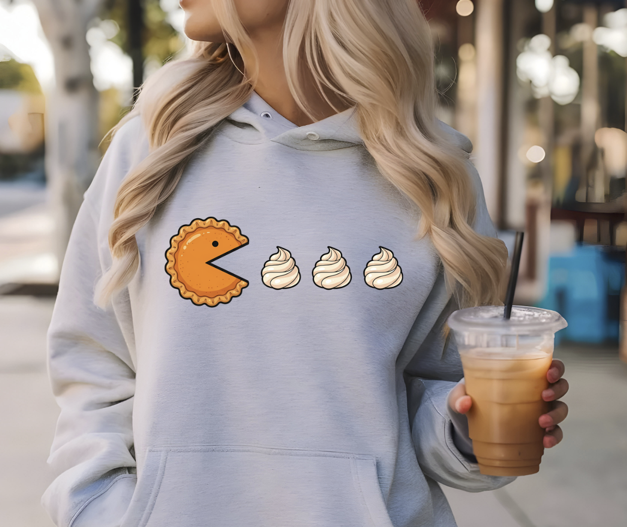 DTF transfer Thanksgiving Pumpkin Pie Pac Man