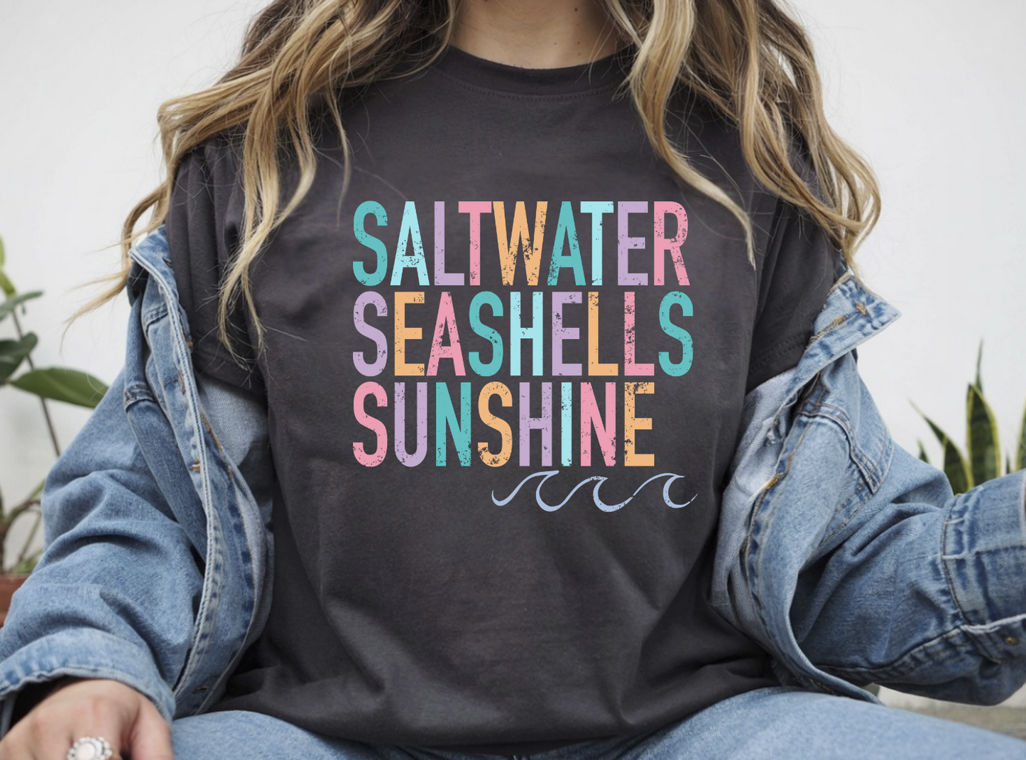 Saltwater Seashells and Sunshine DTF Transfer