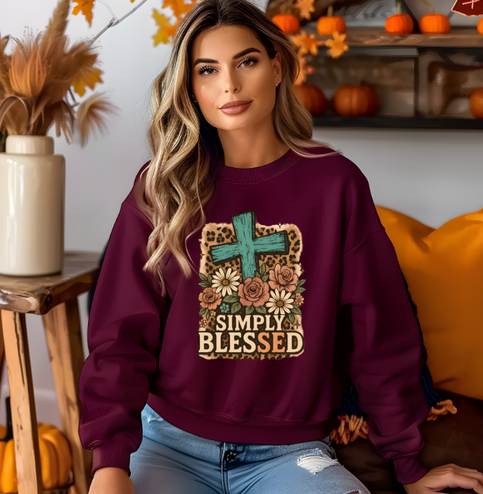 Simply Blessed floral cross