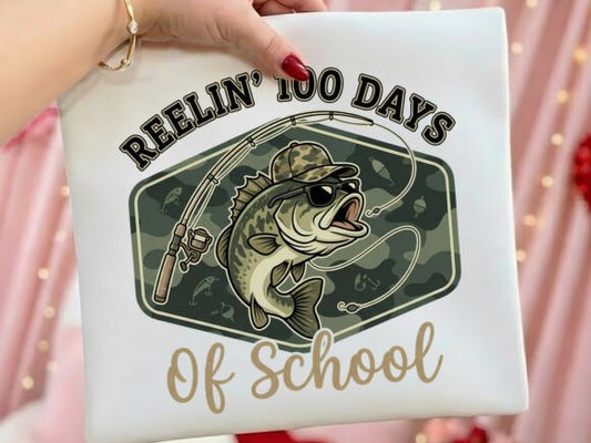 Reelin 100 Days of School DTF Transfer