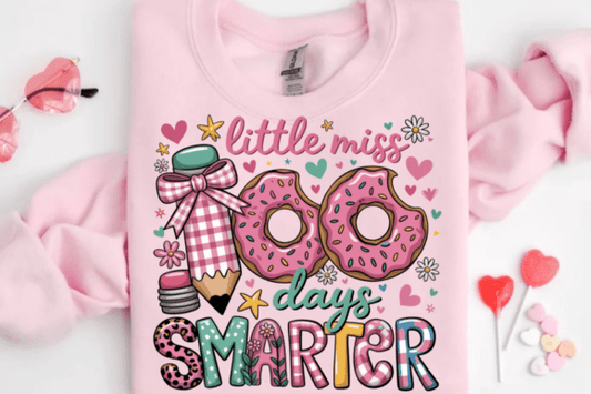 Little Miss 100 Days being smarter DTF Transfer