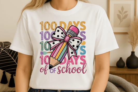 100 Days of School Pencil DTF Transfer