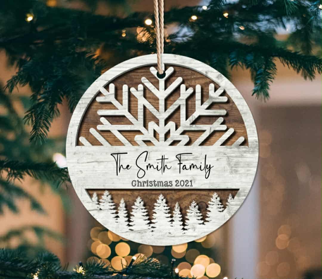 Rustic Snowflake Christmas Ornament