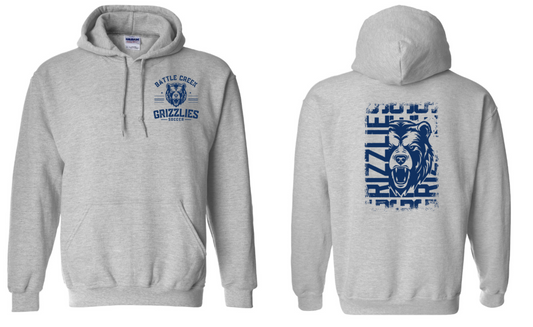 Grizzlies Soccer Gildan Hoodie Front and Back