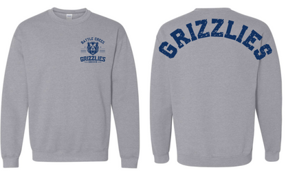 Gildan Sweatshirt Sleeve Grizzles Oversized Collegiate Back Print
