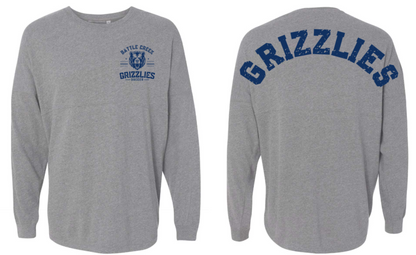 J America Long Sleeve Grizzles Oversized Collegiate Back Print