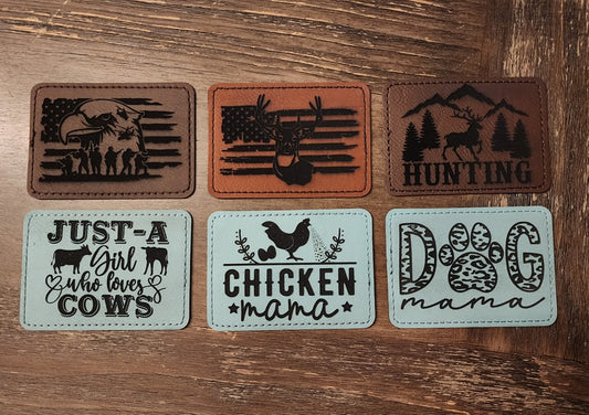 Laser Engraved Patches Leatherette Patch- Design