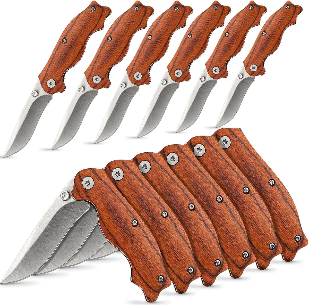 Folding Knives, Stainless Steel, Brown, Retro