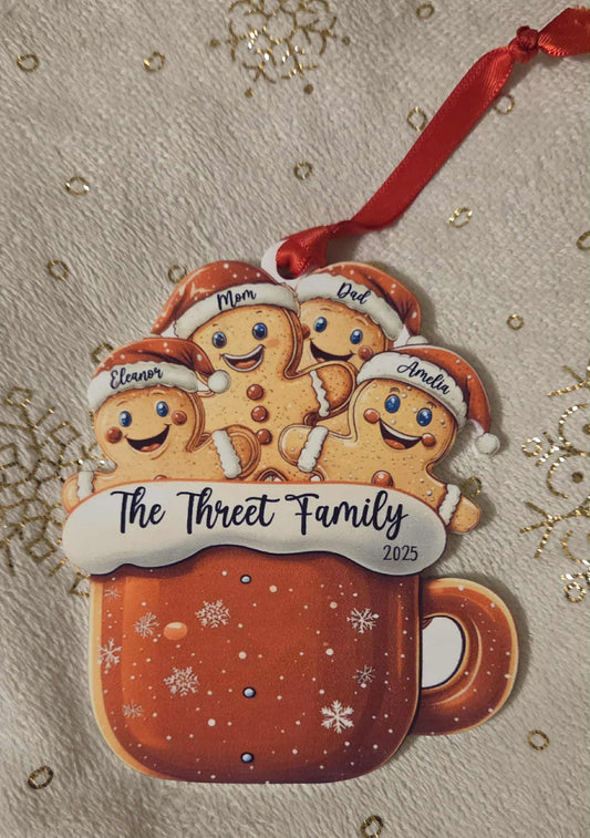 Gingerbread Family Christmas Ornament