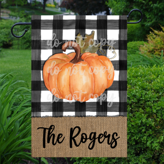 Buffalo Plaid Pumpkin Garden Flag