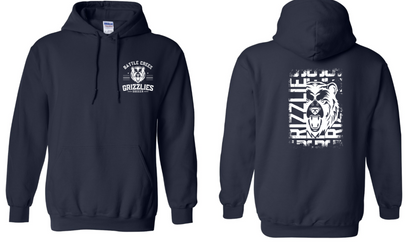 Grizzlies Soccer Gildan Hoodie Front and Back
