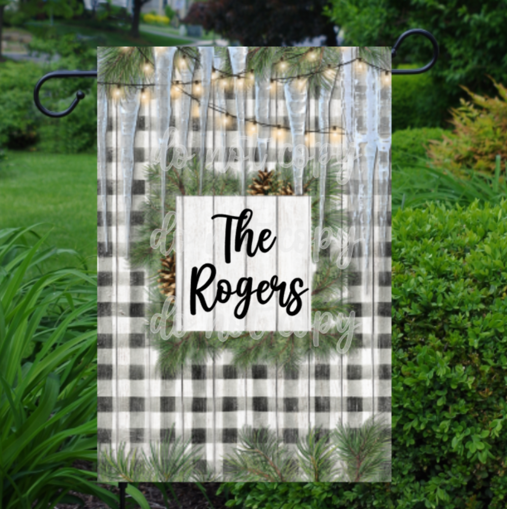 Winter Buffalo Plaid Garden Flag