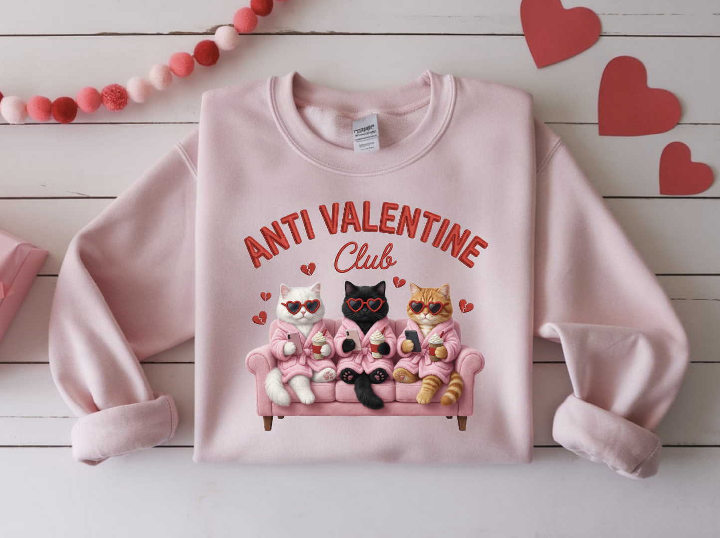 Anti Valentine Club Cats DTF Transfer