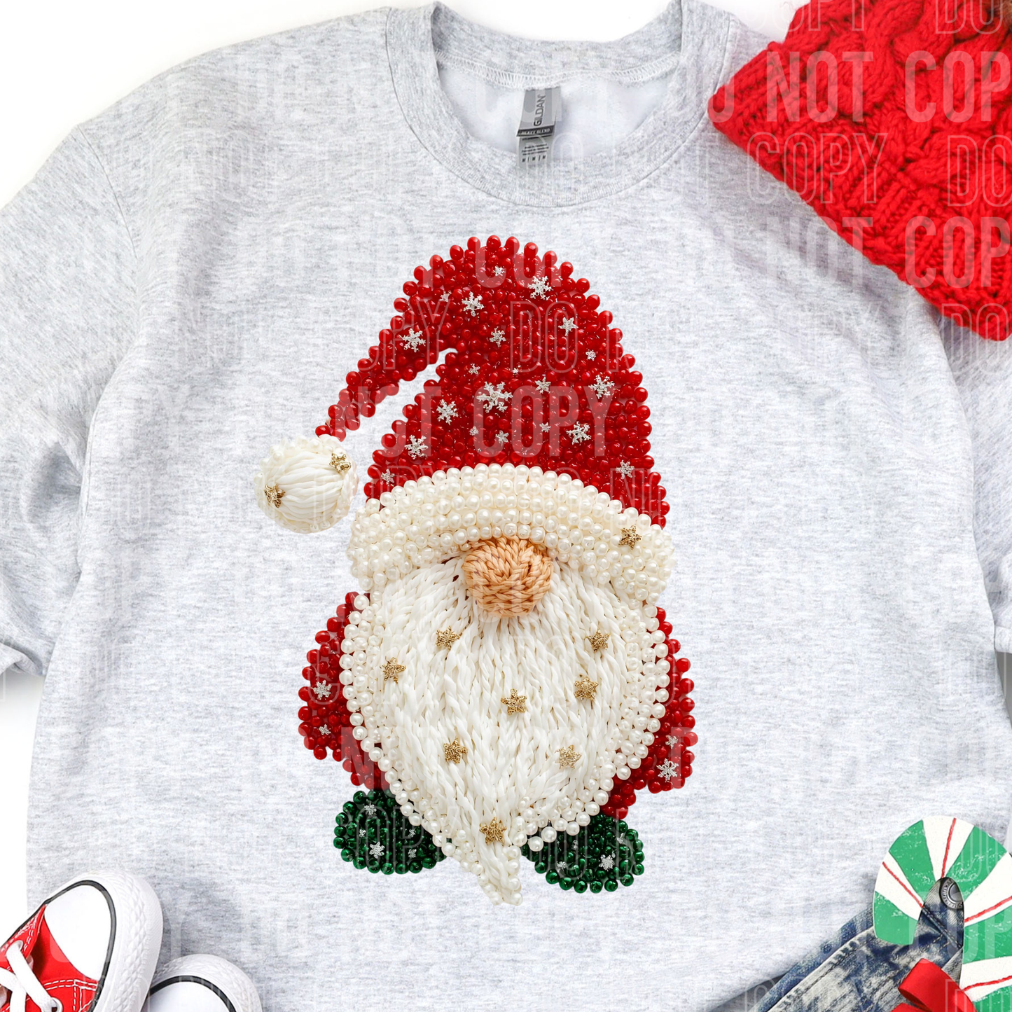 Christmas Gnome Faux Yarn DTF transfer