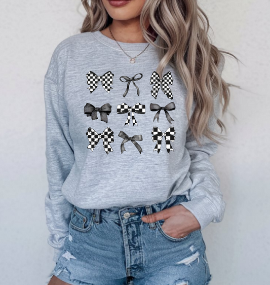 Checkered Moto Coquette Bows