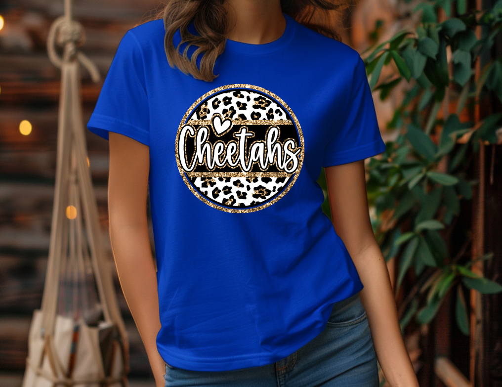 Cheetahs Leopard Print Glitter Mascot