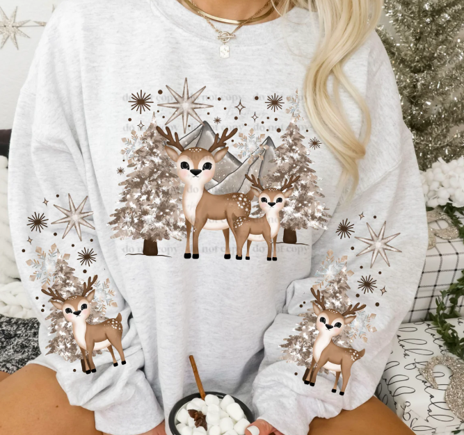 Winter Deer Snowflakes