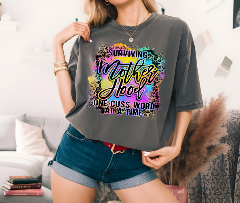 Surviving Motherhood Leopard Colorful