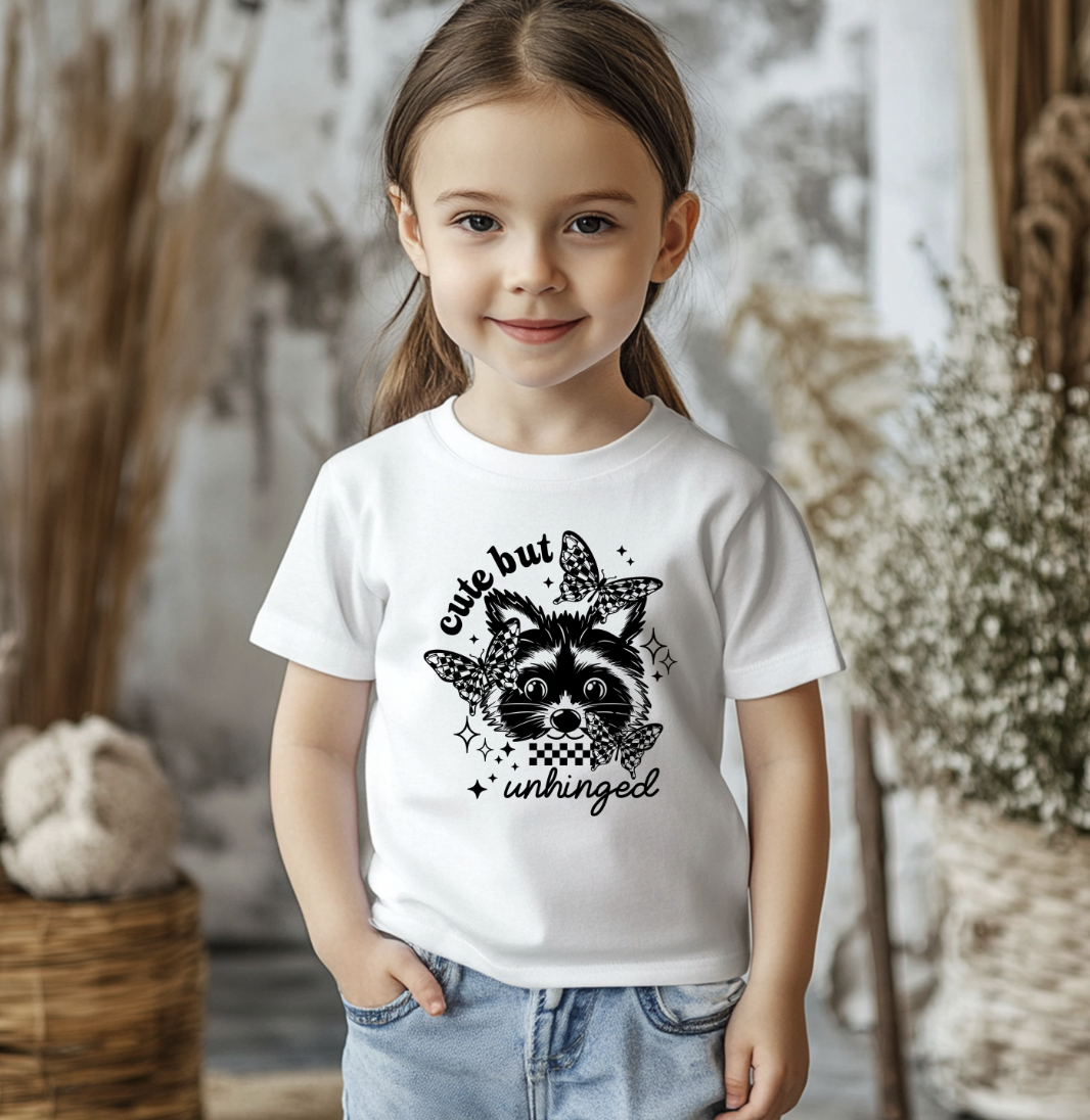 Cute but Unhinged racoon DTF Transfer